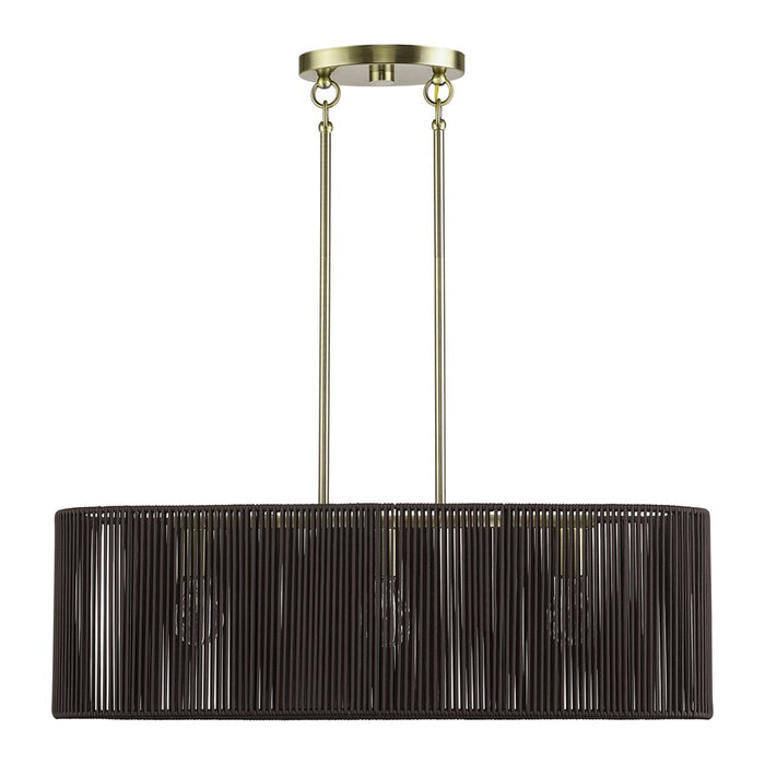 Livex Acordia 3Lt Medium Chandelier, Brass/Chocolate Polyester