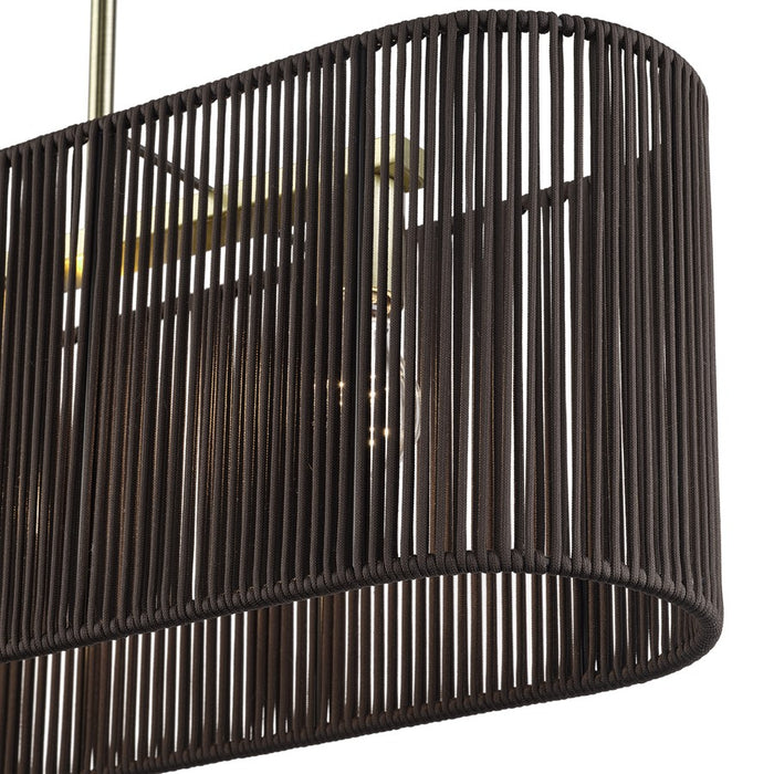 Livex Acordia 3Lt Medium Chandelier, Brass/Chocolate Polyester