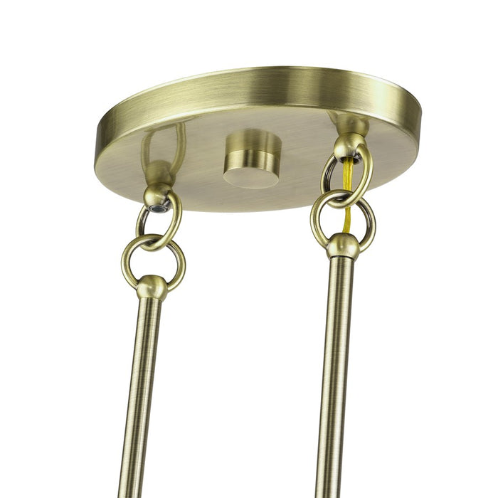 Livex Acordia 3Lt Medium Chandelier, Brass/Chocolate Polyester