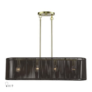 Livex Acordia 4Lt Large Chandelier, Brass/Chocolate Polyester - 49128-01