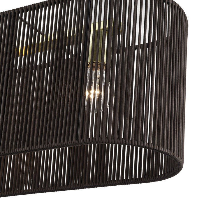 Livex Acordia 4Lt Large Chandelier, Brass/Chocolate Polyester
