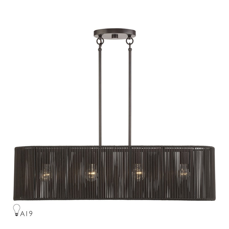 Livex Acordia 4Lt Large Chandelier, Bronze/Chocolate Polyester - 49128-92