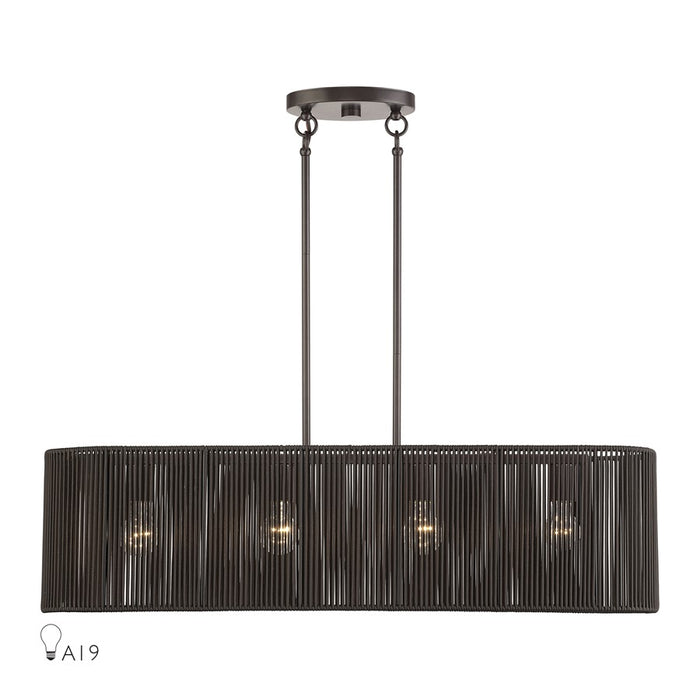 Livex Acordia 4Lt Large Chandelier, Bronze/Chocolate Polyester - 49128-92