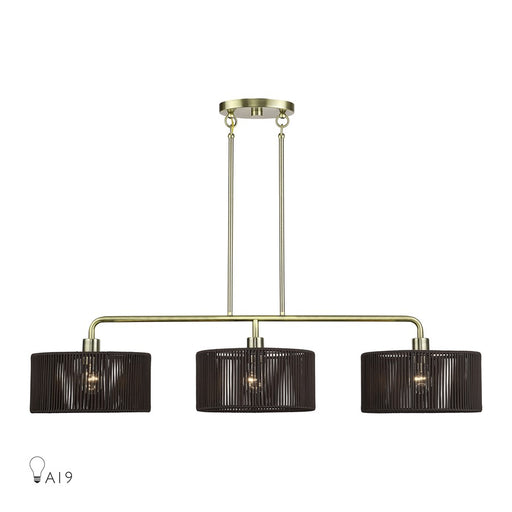 Livex Acordia 3Lt Extra Large Chandelier, Brass/Chocolate Polyester - 49129-01