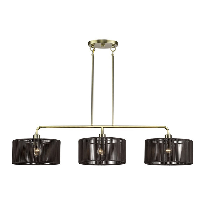Livex Acordia 3Lt Extra Large Chandelier, Brass/Chocolate Polyester