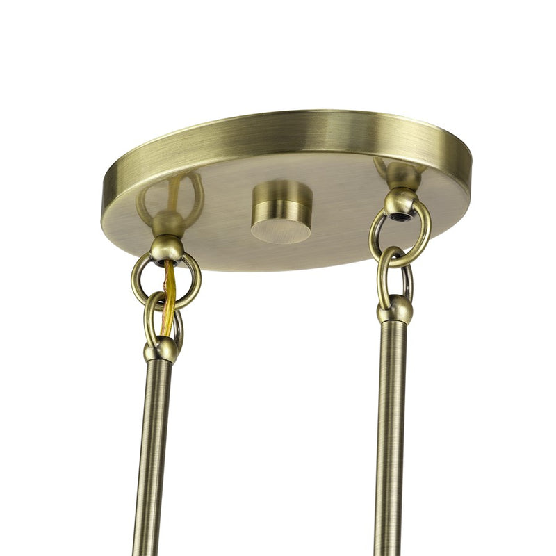 Livex Acordia 3Lt Extra Large Chandelier, Brass/Chocolate Polyester
