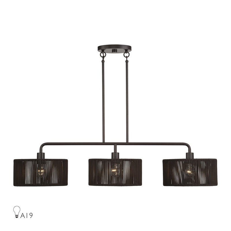 Livex Acordia 3Lt Extra Large Chandelier, Bronze/Chocolate Polyester - 49129-92
