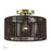 Livex Acordia 1Lt Medium Semi-Flush, Brass/Chocolate Polyester - 49132-01