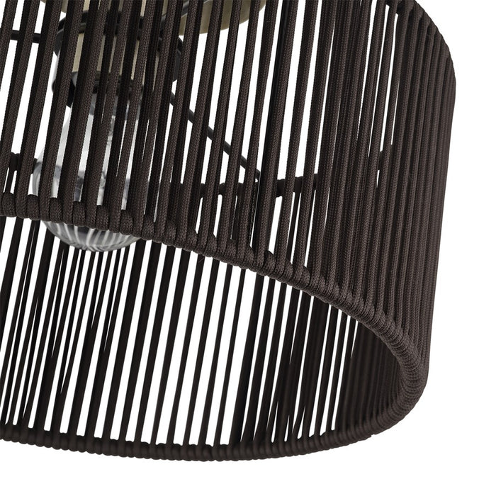 Livex Acordia 1Lt Medium Semi-Flush, Brass/Chocolate Polyester