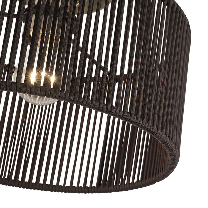 Livex Acordia 1Lt Medium Semi-Flush, Brass/Chocolate Polyester