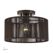 Livex Acordia 1Lt Medium Semi-Flush, Bronze/Chocolate Polyester - 49132-92