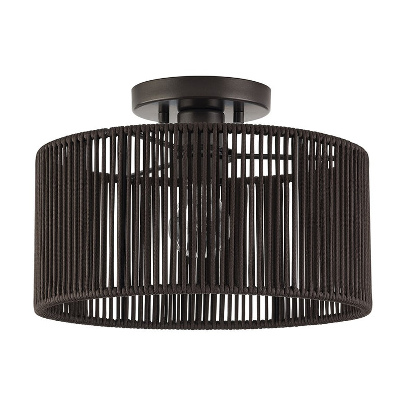 Livex Acordia 1Lt Medium Semi-Flush, Bronze/Chocolate Polyester