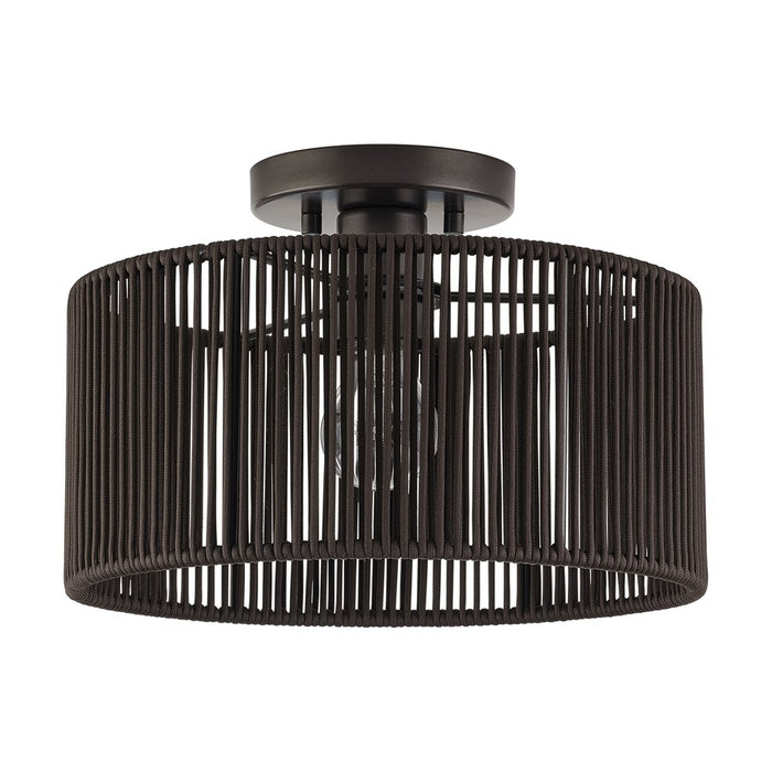 Livex Acordia 1Lt Medium Semi-Flush, Bronze/Chocolate Polyester