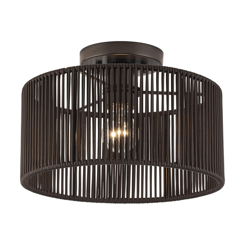 Livex Acordia 1Lt Medium Semi-Flush, Bronze/Chocolate Polyester