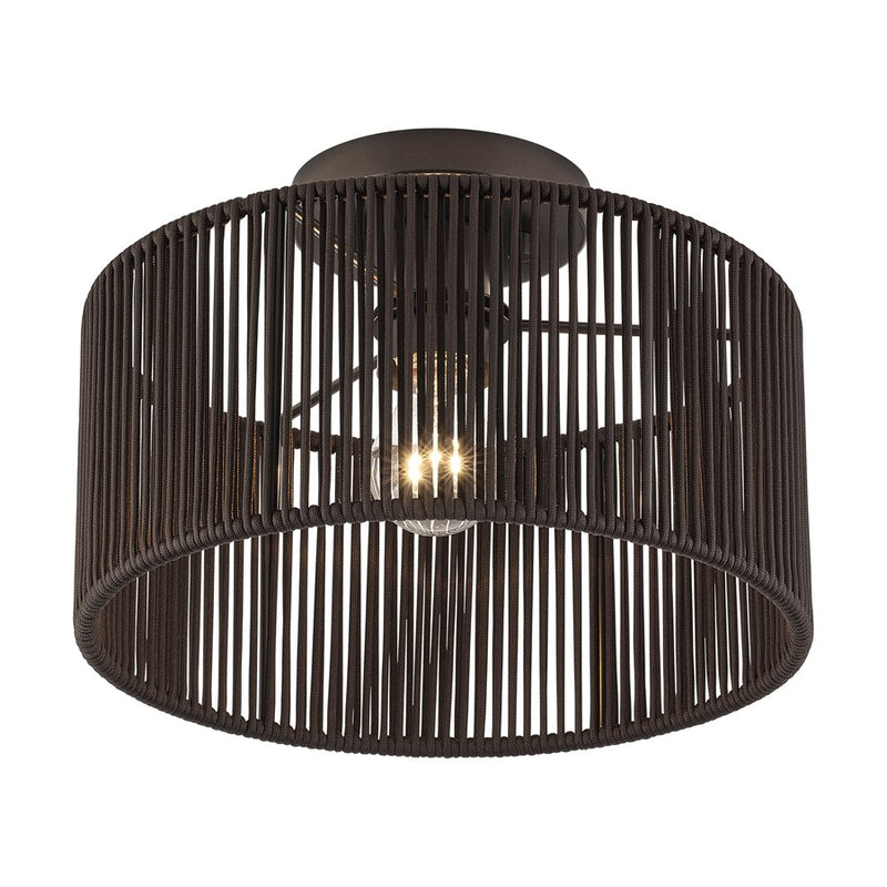 Livex Acordia 1Lt Medium Semi-Flush, Bronze/Chocolate Polyester