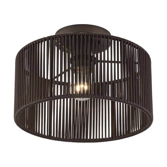 Livex Acordia 1Lt Medium Semi-Flush, Bronze/Chocolate Polyester