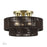 Livex Acordia 3Lt 9" Semi-Flush, Brass/Chocolate Polyester - 49133-01