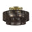Livex Acordia 3Lt 9" Semi-Flush, Brass/Chocolate Polyester