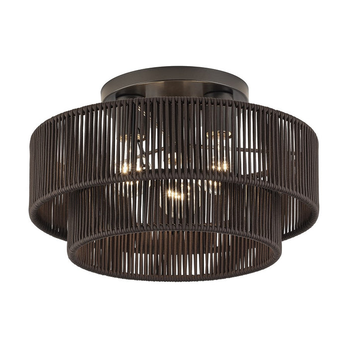 Livex Acordia 3Lt 9" Semi-Flush, Bronze/Chocolate Polyester