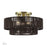 Livex Acordia 3Lt 10" Semi-Flush, Brass/Chocolate Polyester - 49134-01
