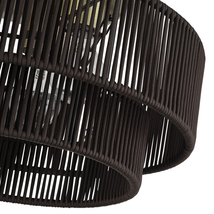 Livex Acordia 3Lt 10" Semi-Flush, Brass/Chocolate Polyester