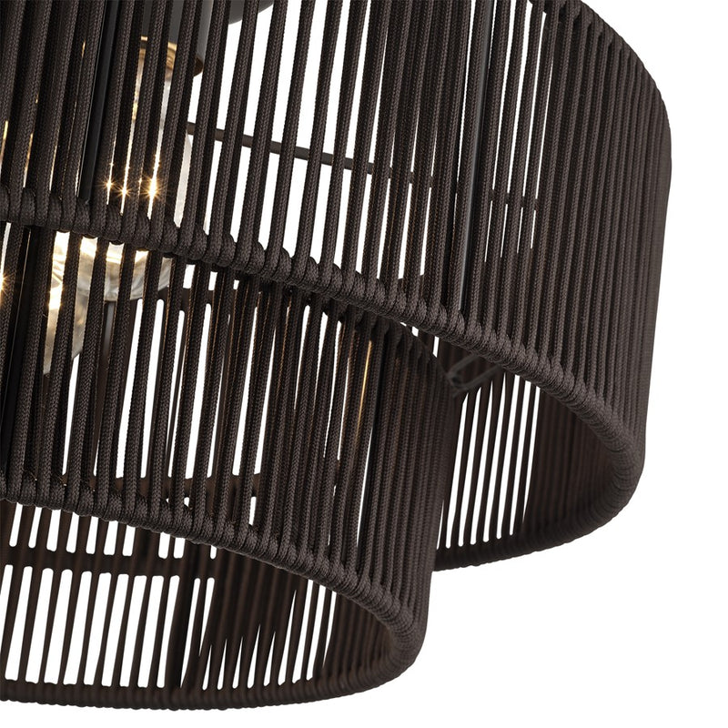Livex Acordia 3Lt 10" Semi-Flush, Bronze/Chocolate Polyester