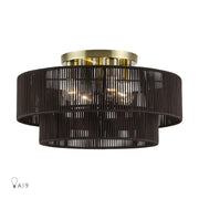 Livex Acordia 4Lt 21" Semi-Flush, Brass/Chocolate Polyester - 49135-01