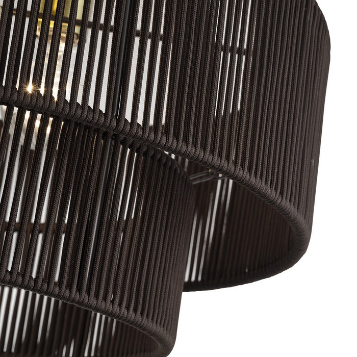 Livex Acordia 4Lt 21" Semi-Flush, Brass/Chocolate Polyester