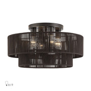 Livex Acordia 4Lt 21" Semi-Flush, Bronze/Chocolate Polyester - 49135-92