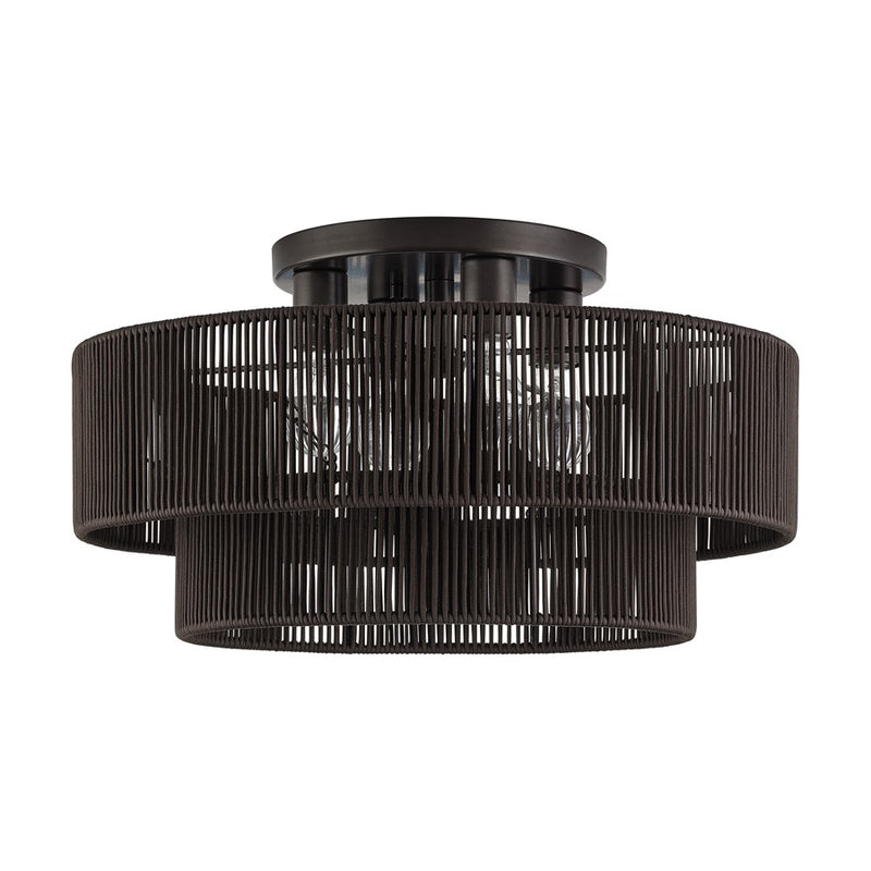 Livex Acordia 4Lt 21" Semi-Flush, Bronze/Chocolate Polyester