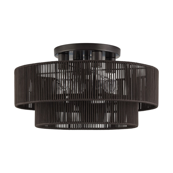 Livex Acordia 4Lt 21" Semi-Flush, Bronze/Chocolate Polyester