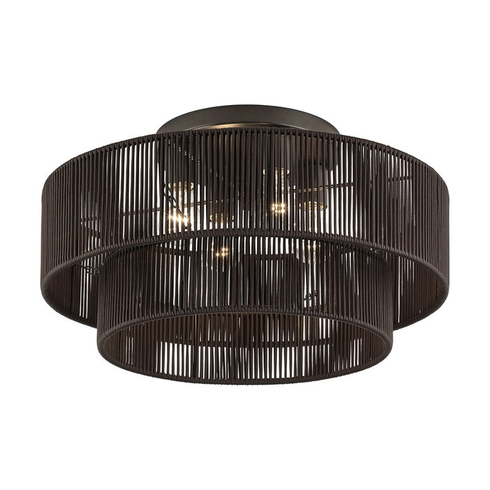 Livex Acordia 4Lt 21" Semi-Flush, Bronze/Chocolate Polyester