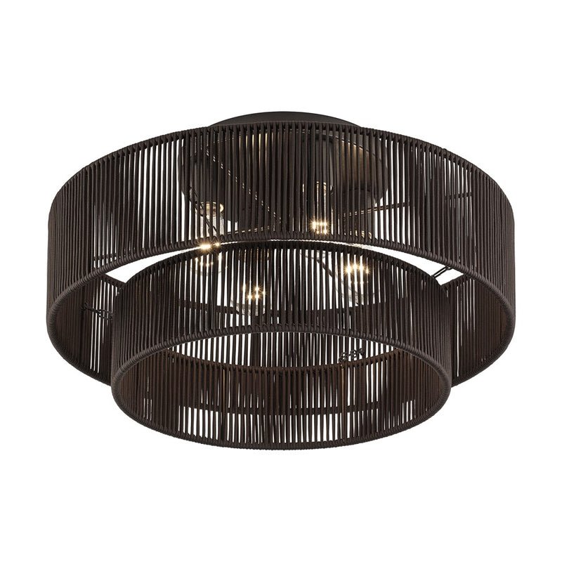 Livex Acordia 4Lt 21" Semi-Flush, Bronze/Chocolate Polyester
