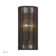 Livex Acordia 1Lt ADA 5" Sconce, Brass/Dark Chocolate Polyester Rope - 49136-01