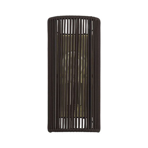 Livex Acordia 1Lt ADA 5" Sconce, Brass/Dark Chocolate Polyester Rope