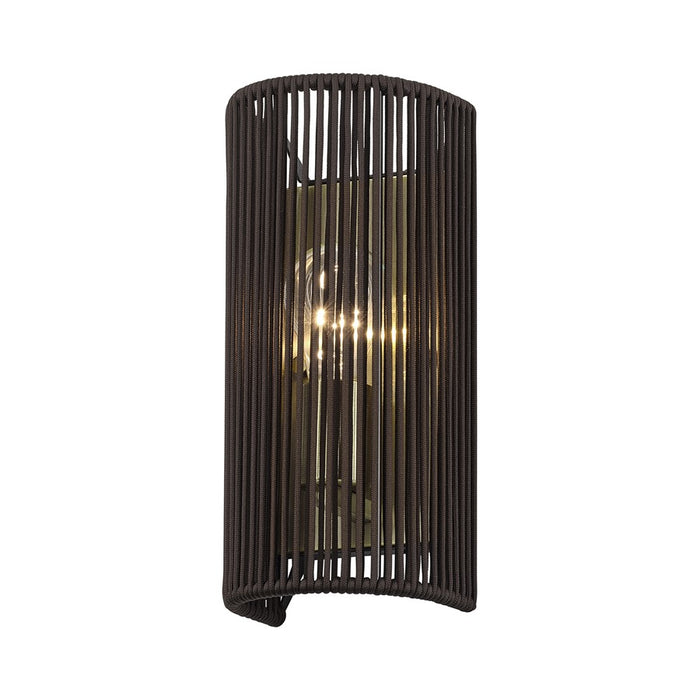 Livex Acordia 1Lt ADA 5" Sconce, Brass/Dark Chocolate Polyester Rope