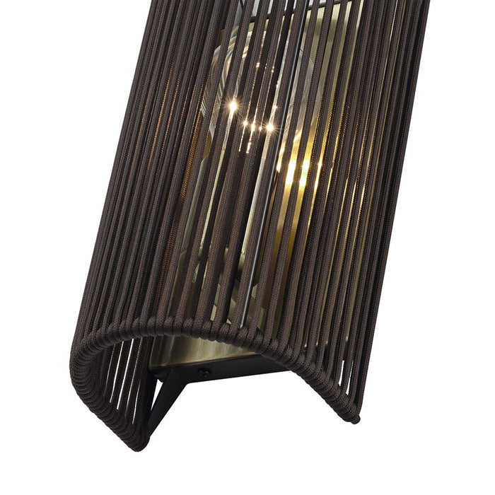 Livex Acordia 1Lt ADA 5" Sconce, Brass/Dark Chocolate Polyester Rope