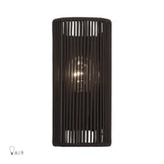 Livex Acordia 1Lt ADA 5" Sconce, Bronze/Dark Chocolate Polyester Rope - 49136-92