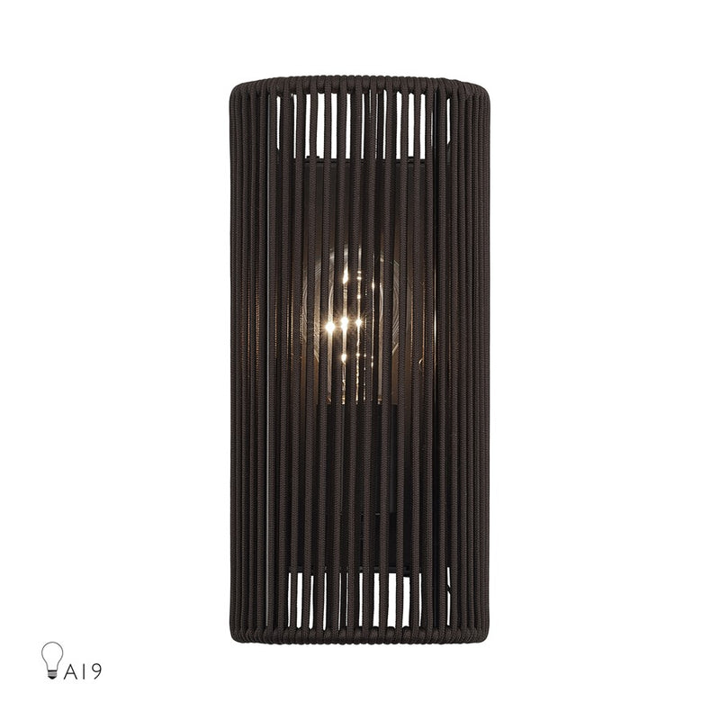 Livex Acordia 1Lt ADA 5" Sconce, Bronze/Dark Chocolate Polyester Rope - 49136-92