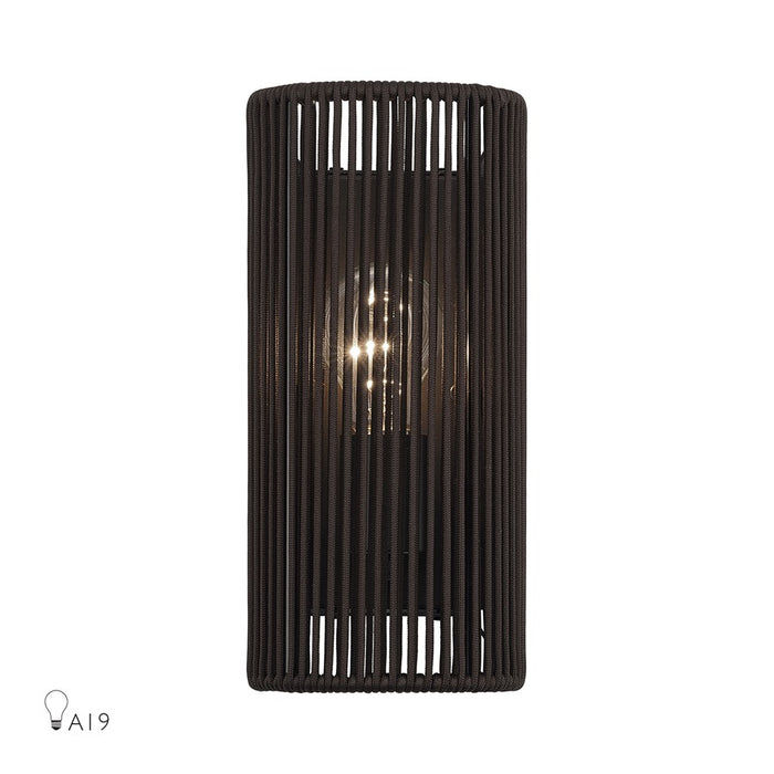 Livex Acordia 1Lt ADA 5" Sconce, Bronze/Dark Chocolate Polyester Rope - 49136-92