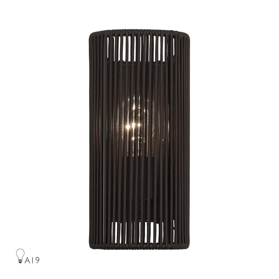 Livex Acordia 1Lt ADA 5" Sconce, Bronze/Dark Chocolate Polyester Rope - 49136-92