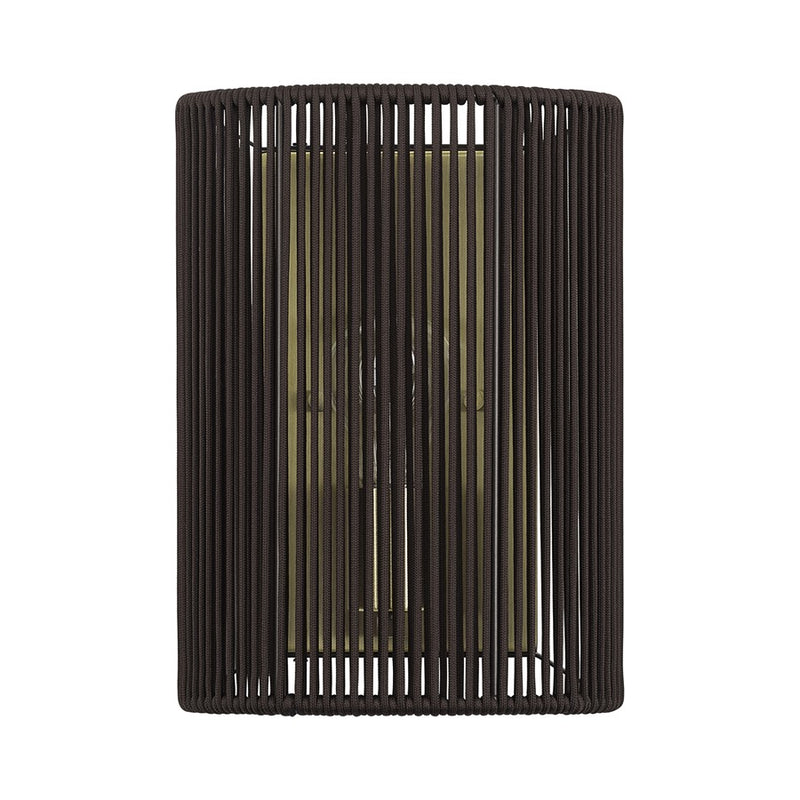 Livex Acordia 1Lt ADA 8" Sconce, Brass/Dark Chocolate Polyester Rope