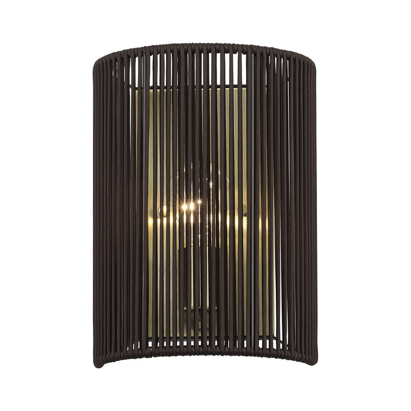 Livex Acordia 1Lt ADA 8" Sconce, Brass/Dark Chocolate Polyester Rope