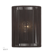 Livex Acordia 1Lt ADA 8" Sconce, Bronze/Dark Chocolate Polyester Rope - 49137-92