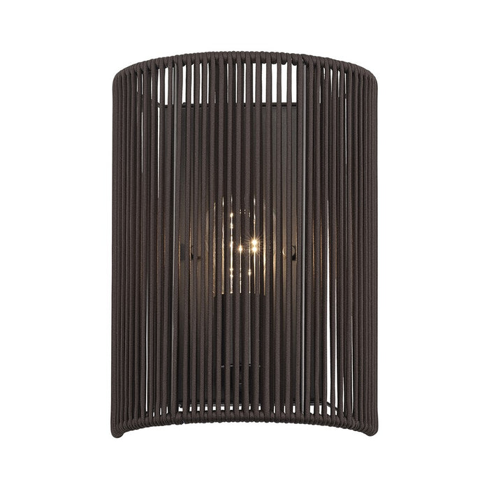 Livex Acordia 1Lt ADA 8" Sconce, Bronze/Dark Chocolate Polyester Rope