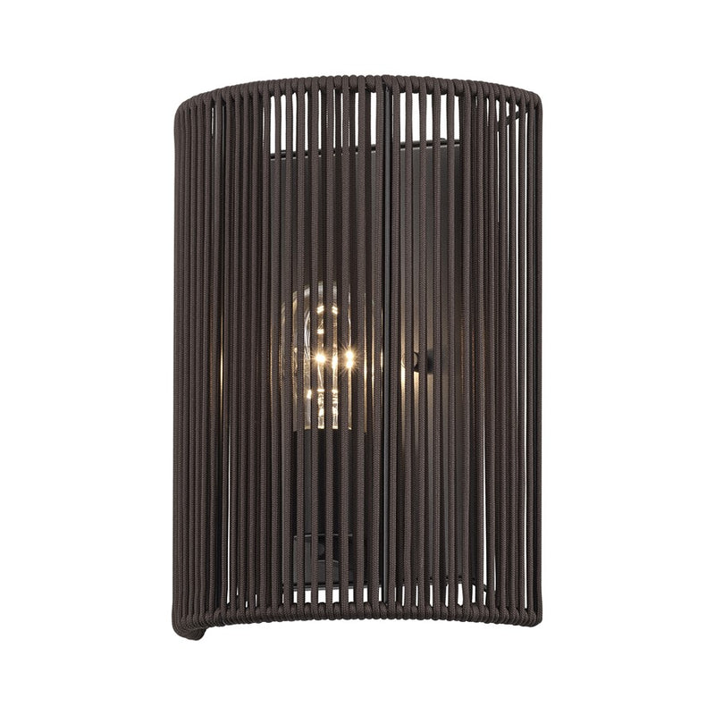 Livex Acordia 1Lt ADA 8" Sconce, Bronze/Dark Chocolate Polyester Rope