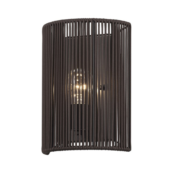 Livex Acordia 1Lt ADA 8" Sconce, Bronze/Dark Chocolate Polyester Rope