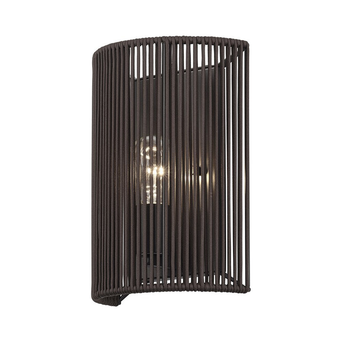Livex Acordia 1Lt ADA 8" Sconce, Bronze/Dark Chocolate Polyester Rope