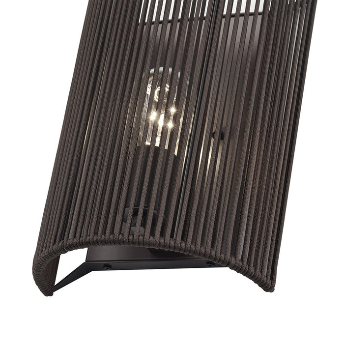 Livex Acordia 1Lt ADA 8" Sconce, Bronze/Dark Chocolate Polyester Rope