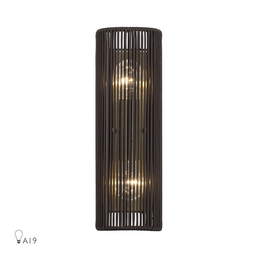 Livex Acordia 2Lt ADA Sconce, Brass/Dark Chocolate Polyester Rope - 49138-01